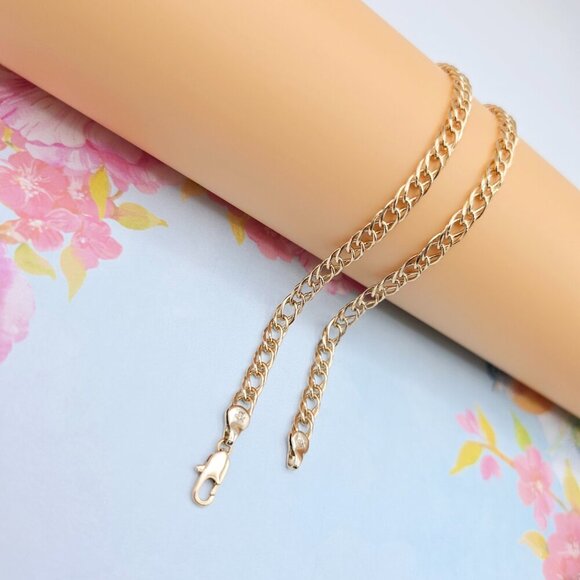 "Slim Rose Gold Curb Chain Necklace for Men & Women, 23.6 Inch Length, XPNL0088 - Picture 6 of 12